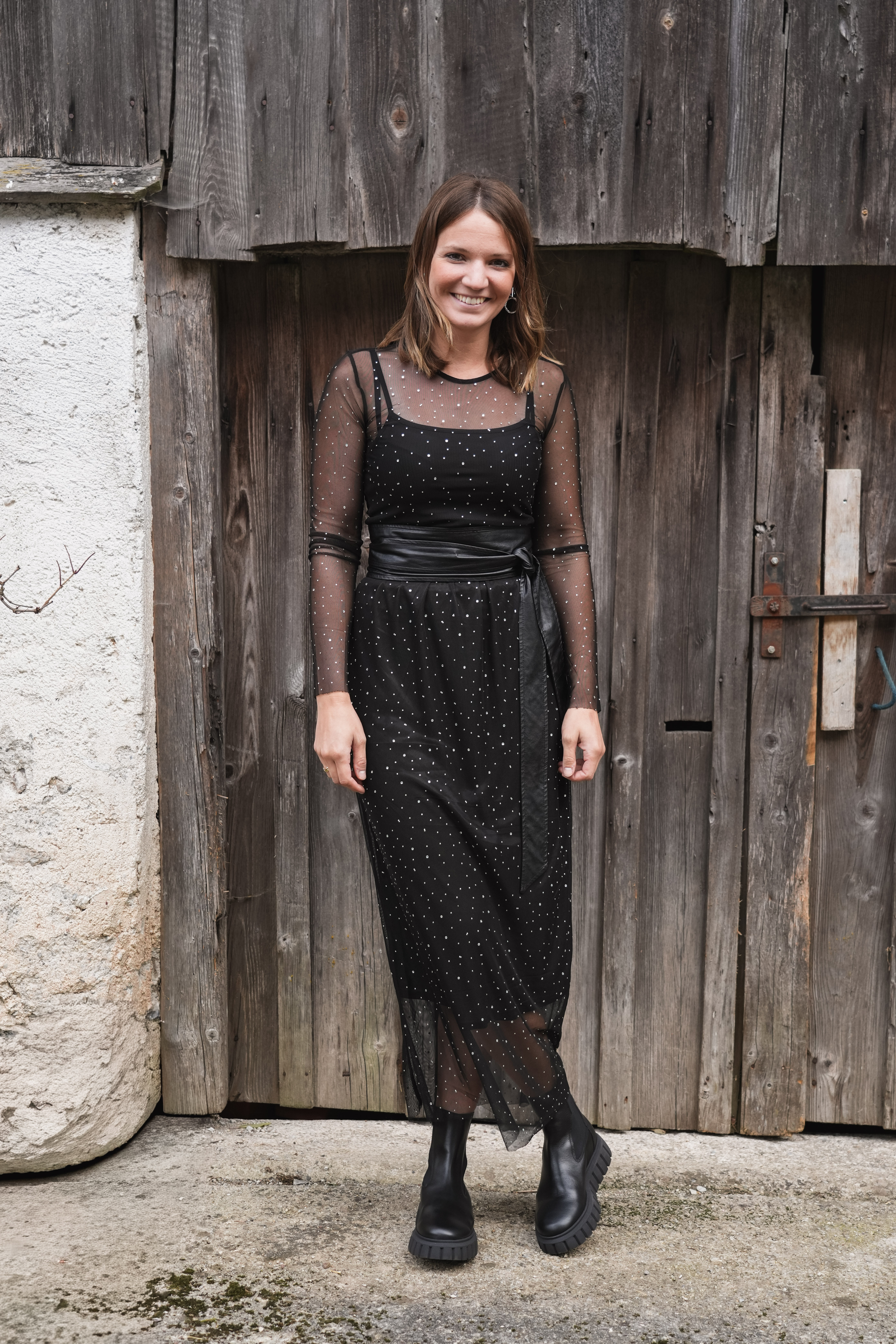 T-Shirt Kastinna mit Glitzer-Mesh von Kaffe